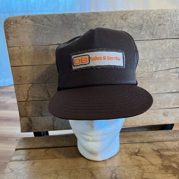 Vintage 80's Headliners Snap Back Mesh DB Sales & Service Trucker Hat - Picture 1 of 15